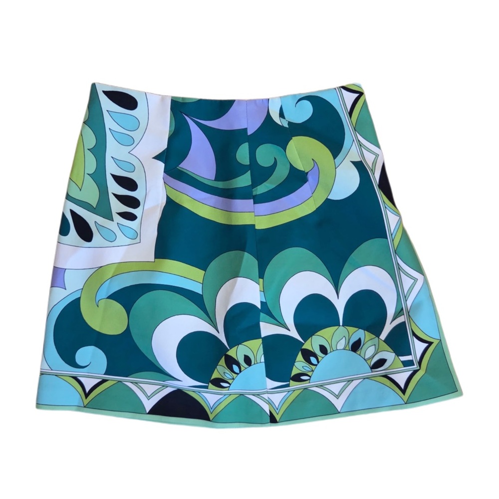 Zara White and Green Abstract Print Mini Skirt!